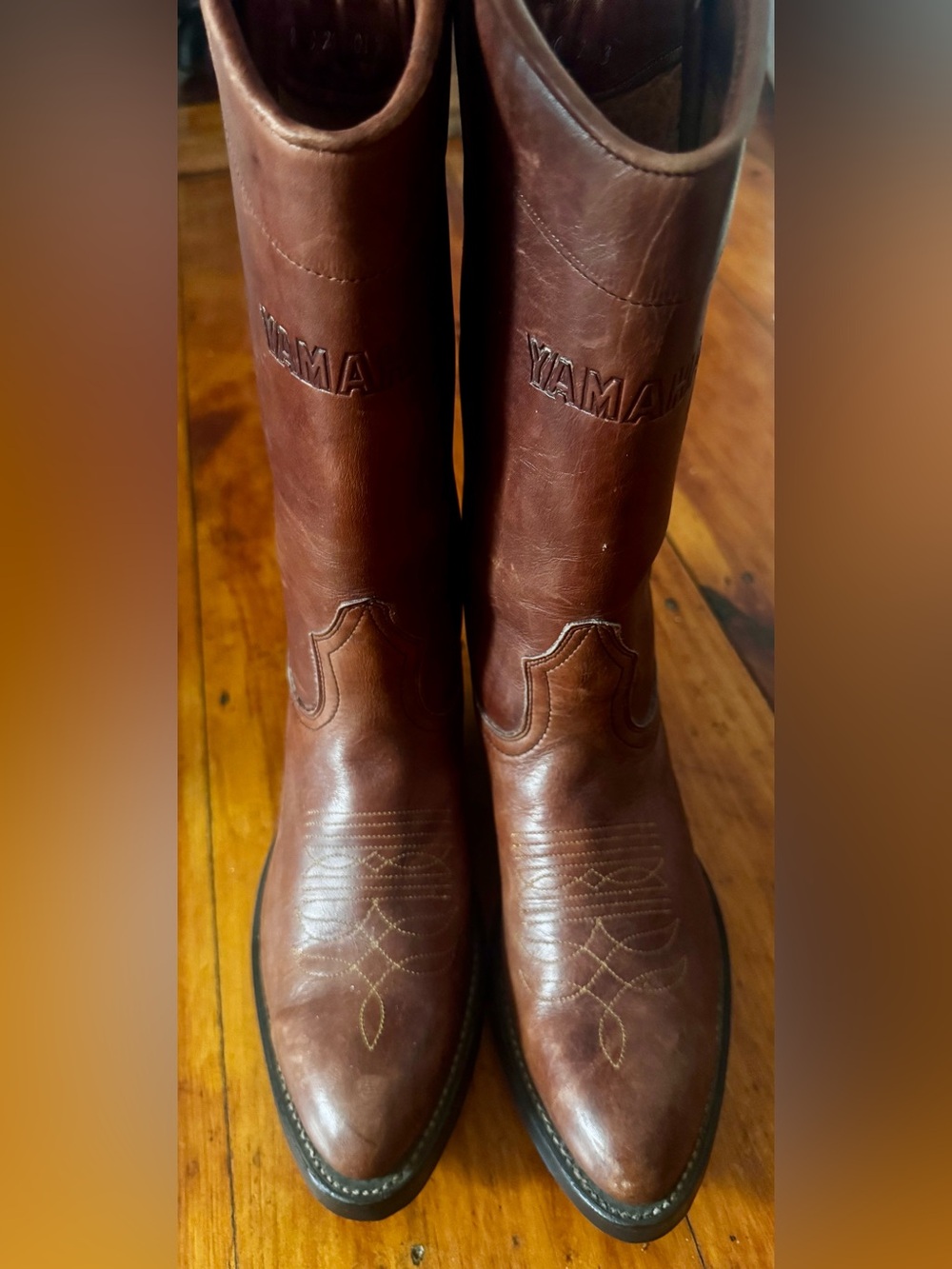 Boulet Woman’s Cognac Brown Leather Western Boots